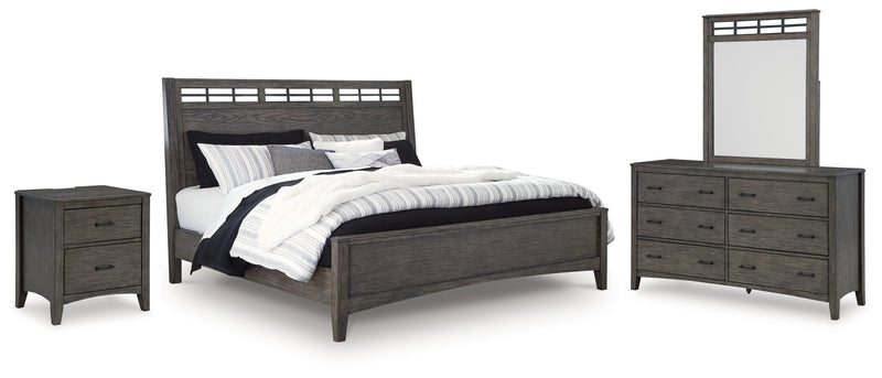 Montillan Queen Panel Bed, Dresser, Mirror and Nightstand