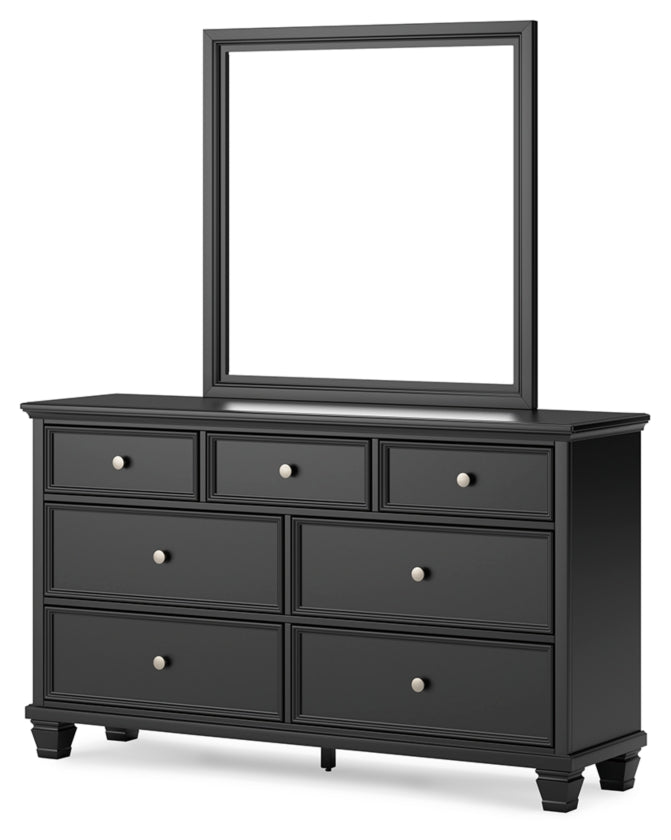 Lanolee King Panel Bed, Dresser, Mirror, Chest and 2 Nightstands