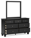 Lanolee King Panel Bed, Dresser, Mirror, Chest and 2 Nightstands