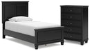 Lanolee Twin Panel Bed and Chest