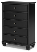 Lanolee King Panel Bed, Dresser, Mirror, Chest and 2 Nightstands