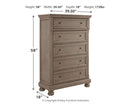Lettner King Panel Bed, Dresser, Mirror, Chest and 2 Nightstands