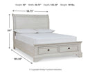Robbinsdale Full Storage Sleigh Bed, Dresser, Mirror, Chest and Nightstand