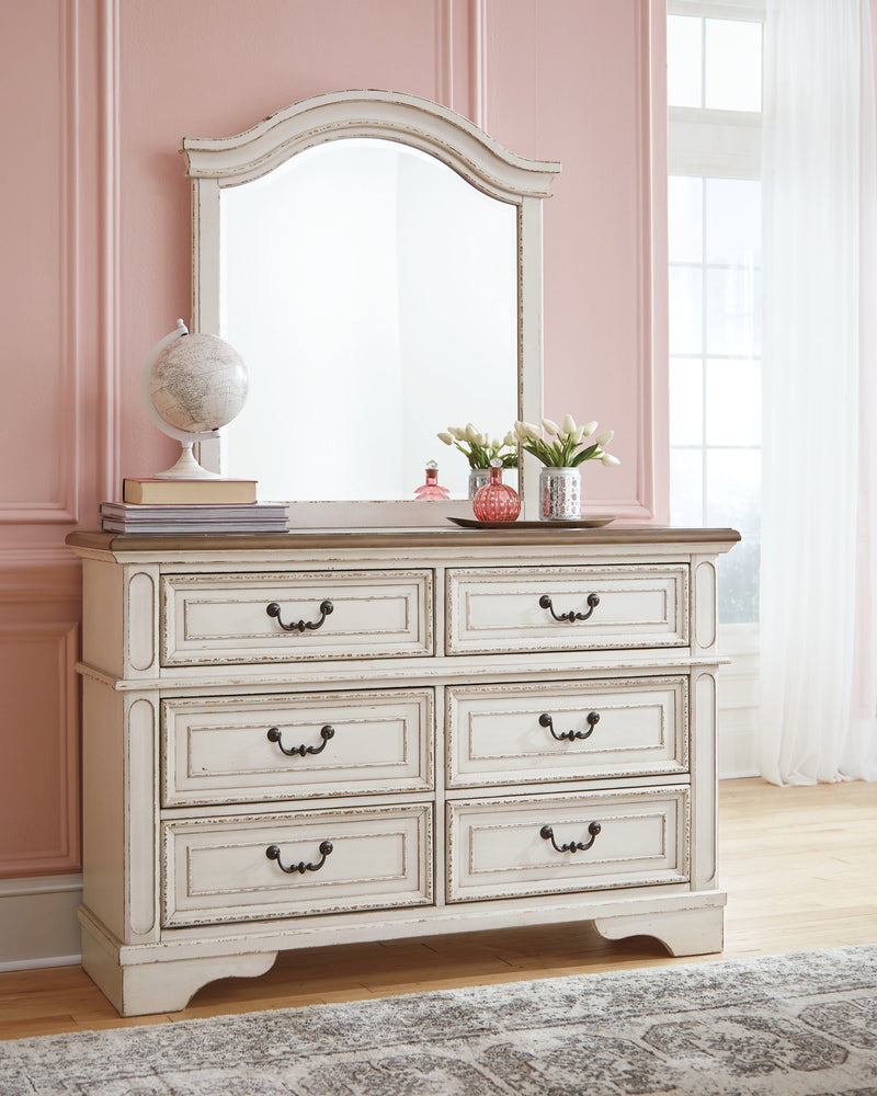 Realyn Twin Panel Bed, Dresser, Mirror and Nightstand