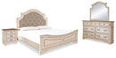 Realyn California King Panel Bed, Dresser, Mirror and Nightstand