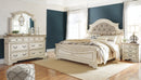 Realyn Queen Bed with Mirrored Dresser and Nightstand
