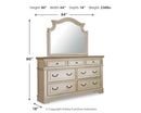Realyn Queen Upholstered Panel Bed, Dresser, Mirror, Chest and 2 Nightstands