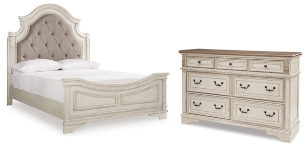 Realyn Queen Panel Bed and Dresser