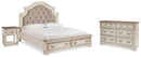 Realyn King Storage Bed, Dresser and Nightstand