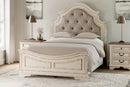Realyn Queen Upholstered Panel Bed, Dresser and 2 Nightstands