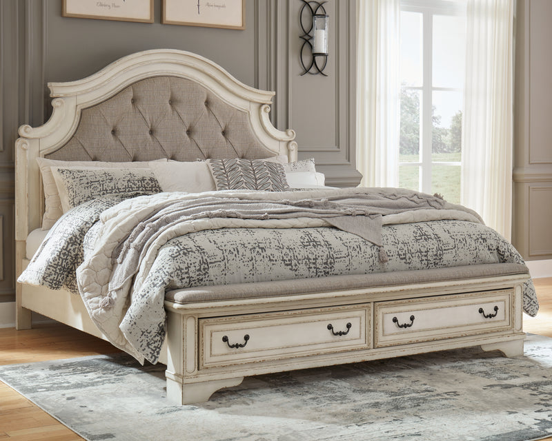 Realyn King Panel Storage Bed and Dresser