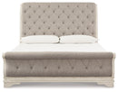 Realyn Queen Upholstered Sleigh Bed and Chest