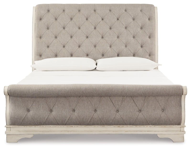 Realyn King Sleigh Bed, Dresser Mirror and Nightstand