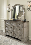 Lodenbay King Upholstered Panel Bed, Dresser, Mirror, Chest and Nightstand