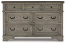 Lodenbay Queen Upholstered Panel Bed, Dresser and Nightstand
