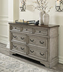Lodenbay Queen Upholstered Panel Bed, Dresser and Nightstand