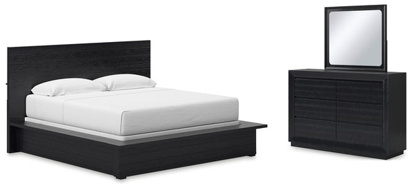 Londer King Panel Bed, Dresser and Mirror