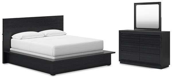 Londer California King Panel Bed, Dresser and Mirror