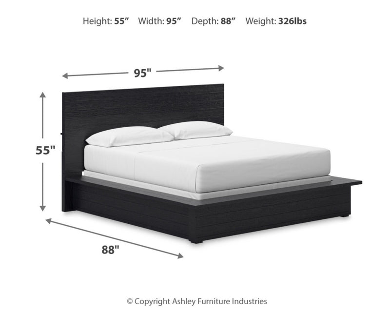 Londer California King Panel Bed, Dresser and Mirror