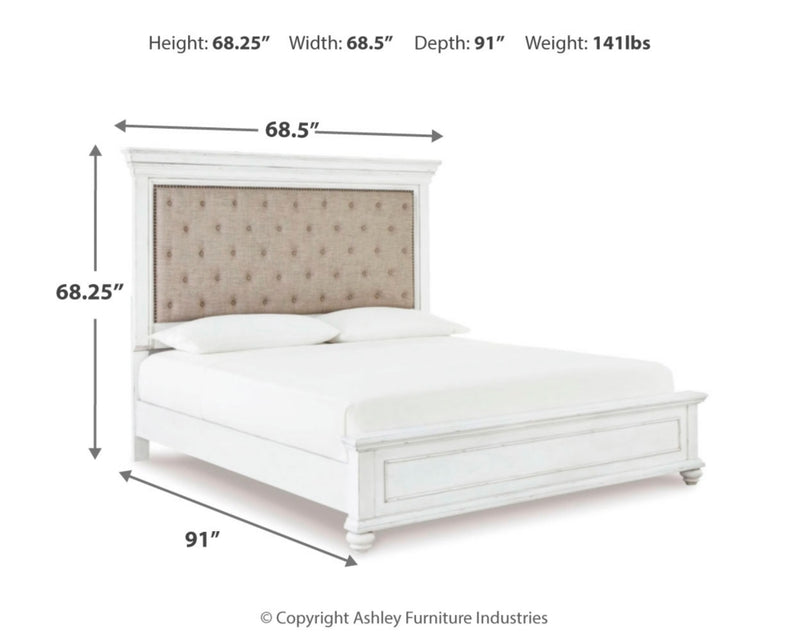 Kanwyn Queen Bed with Mirrored Dresser