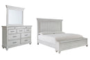Kanwyn King Panel Bed with Storage, Dresser and Mirror