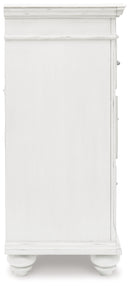 Kanwyn Queen Upholstered Panel Bed, Dresser, and Nightstand