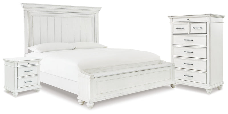 Kanwyn King Panel Storage Bed, Chest and Nightstand