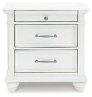 Kanwyn King Upholstered Storage Bed, Dresser, Mirror and Nightstand