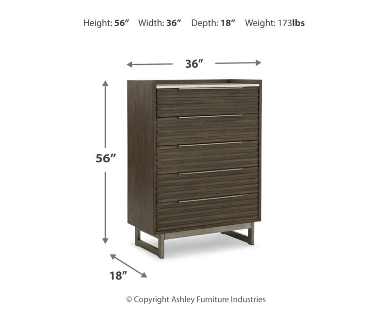 Arkenton King Panel Bed, Dresser, Mirror, Chest and 2 Nightstands