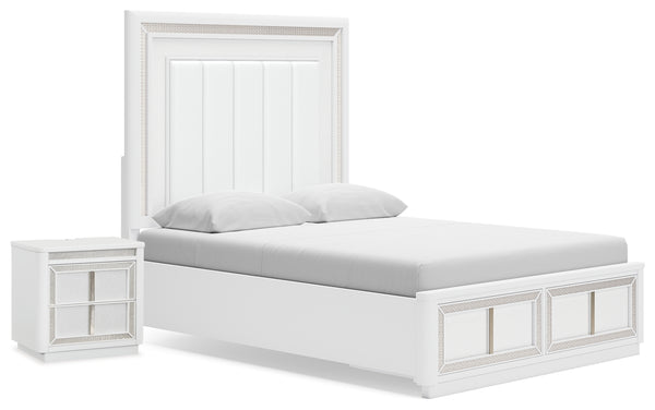 Chalanna Queen Panel Storage Bed and Nightstand
