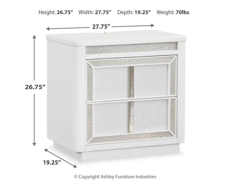 Chalanna Queen Panel Storage Bed and Nightstand