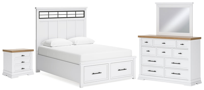 Ashbryn Queen Storage Bed, Dresser, Mirror and Nightstand