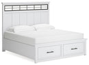 Ashbryn King Panel Storage Bed, Dresser, Mirror and Nightstand