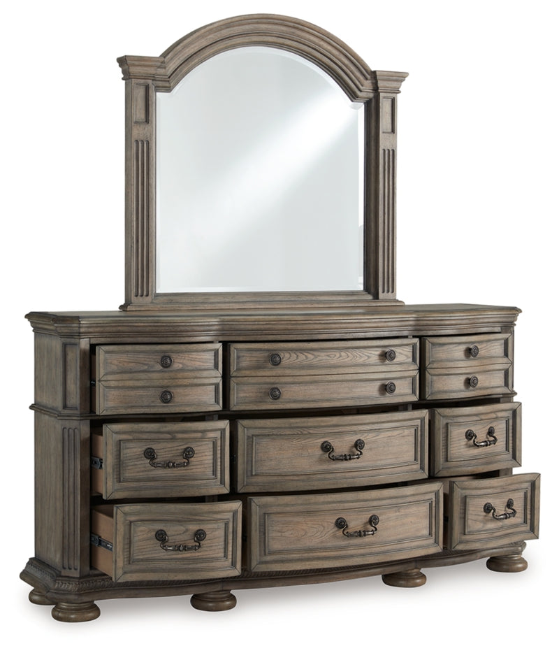 Ardenfield King Sleigh Bed, Dresser, Mirror and Nightstand