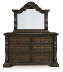 Maylee King Upholstered Bed, Dresser, Mirror, Chest and 2 Nightstands