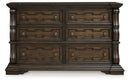Maylee Queen Upholstered Bed, Dresser, Chest and Nightstand