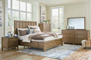 Cabalynn California King Panel Bed with Storage, Dresser and Mirror