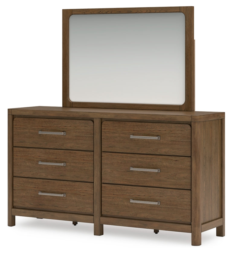 Cabalynn Queen Panel Bed with Storage, Dresser and Mirror
