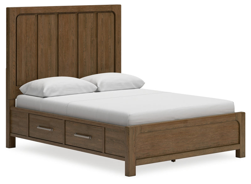 Cabalynn Queen Panel Bed with Storage, Dresser and Mirror