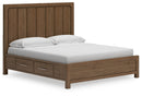 Cabalynn California King Panel Bed with Storage, Dresser and Mirror