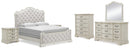 Arlendyne King Panel Bed, Dresser, Mirror, Chest and 2 Nightstands