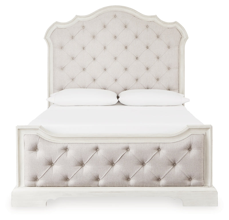 Arlendyne Queen Upholstered Panel Bed and 2 Nightstands