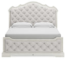 Arlendyne California King Upholstered Bed, Dresser and Mirror