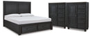 Foyland King Panel Storage Bed and 2 Chests