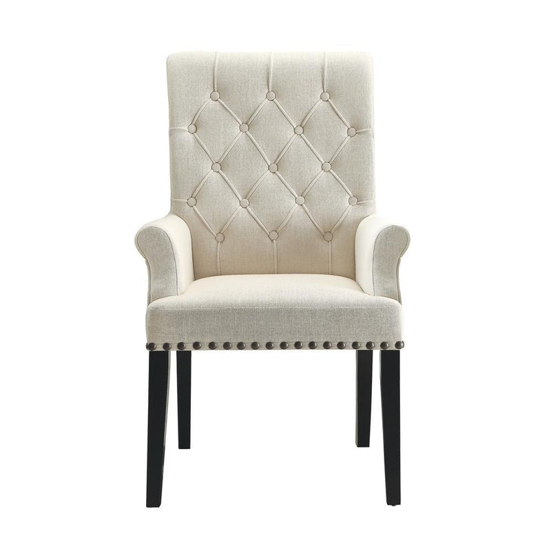 Alana Tufted Back Upholstered Arm Chair Beige