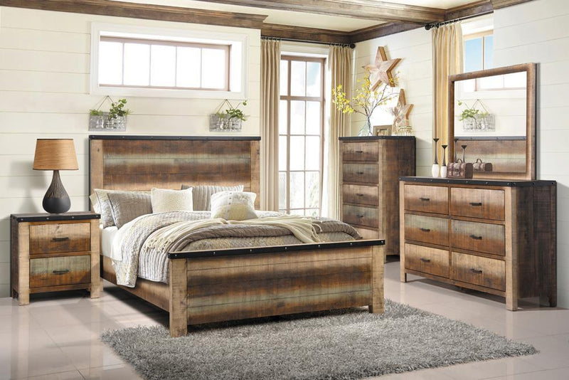 Sembene Bedroom Rustic Antique Multi Color California King Bed