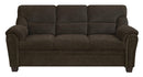 Clementine Upholstered Sofa with Nailhead Trim Brown