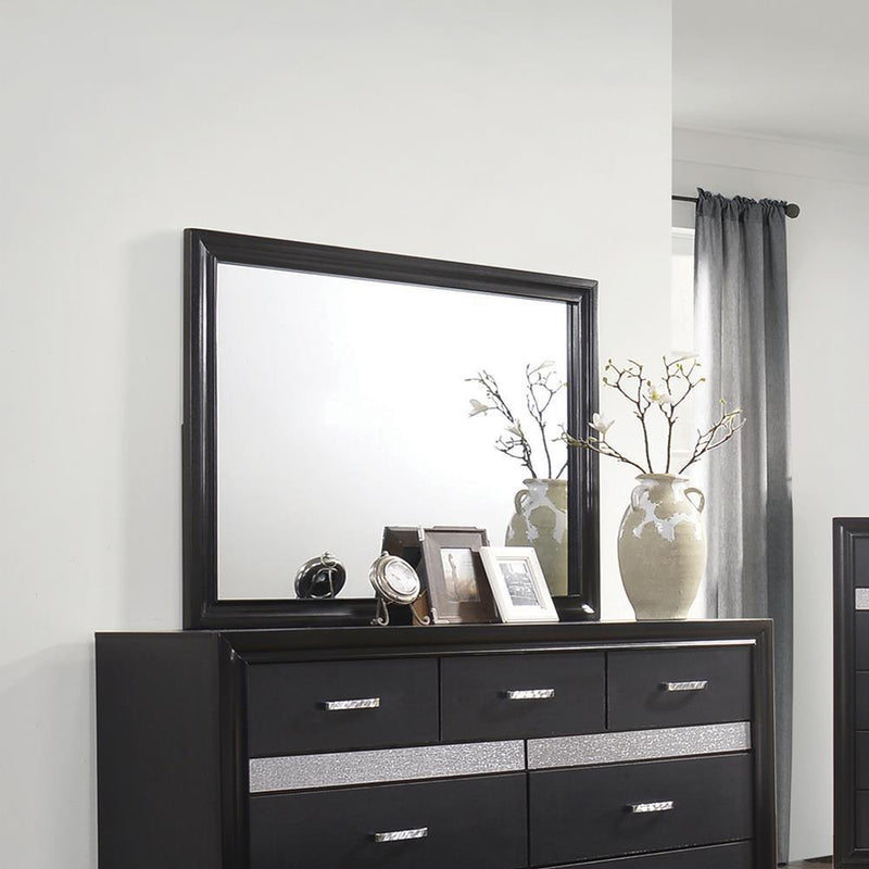 big black dresser with mirror Furniture of America Forma Mid Century Black 6 Drawer 62 in. Wide Dresser With Mirror IDF-74002BK-DM