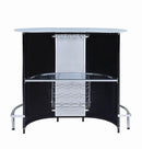 Lacewing 1-shelf Bar Unit Glossy Black and White