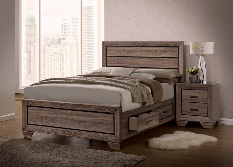 G204193 Kauffman Transitional Washed Taupe Eastern King Bed